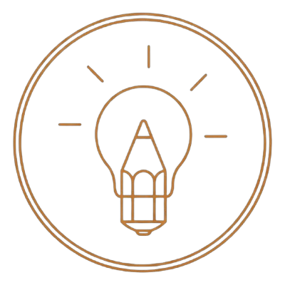 Light bulb and pencil icon — concept and design